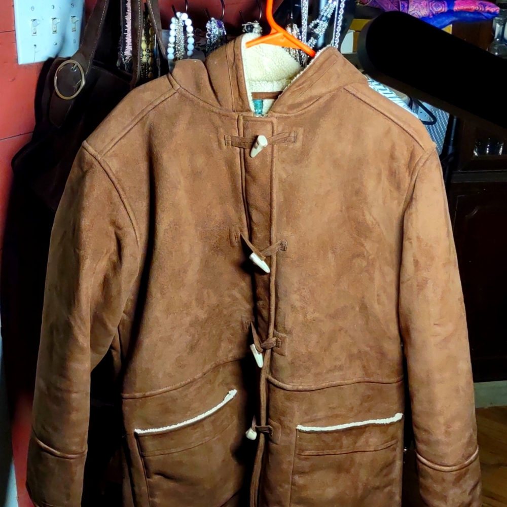 RL Lauren Faux Suede Sherpa Lined RL Lauren Coat Large